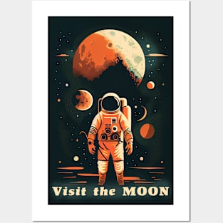 Moon Adventure Vintage Travel Poster Posters and Art